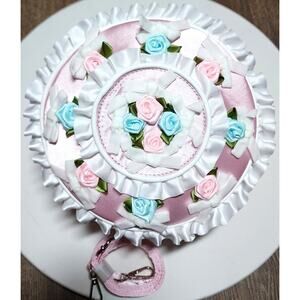 Dolls Kill Sugar Thrillz Just Desserts Cake Crossbody Bag Pink Round Bow Purse